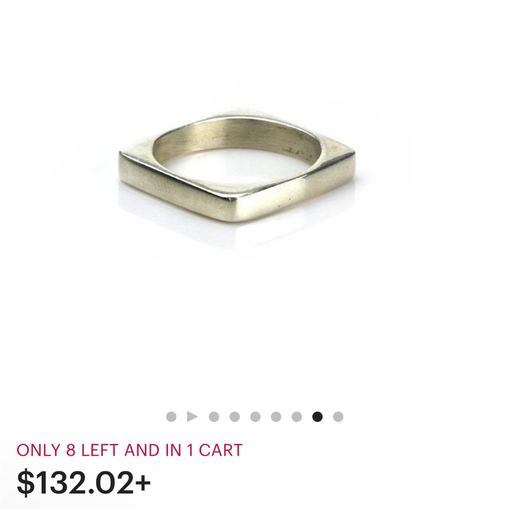 Sterling silver square box ring